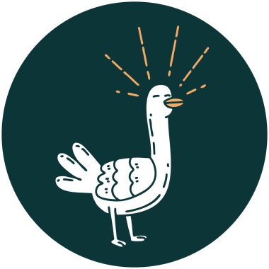 Dövme stili deniz kuşunun simgesi