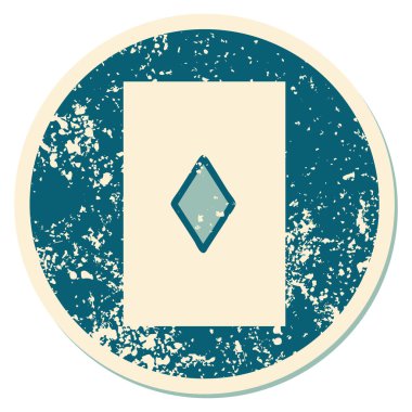 Karo ası resminin sembolik bir dövmesi var