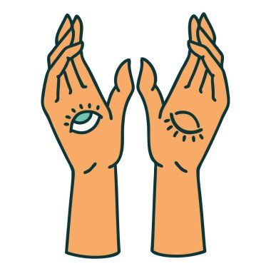 Mistik ellerin ikonik dövme görüntüsü