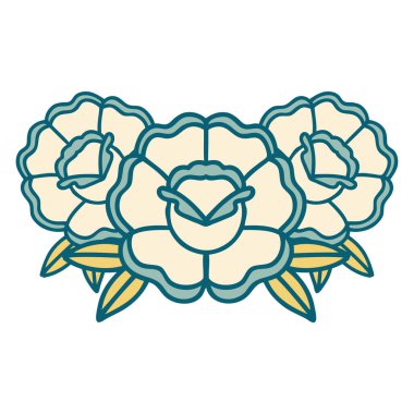 Bir buket çiçeğin ikonik dövme görüntüsü