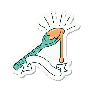 Bir kaşık dolusu bal dövmesi çıkartması.