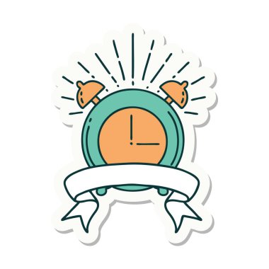 Dövme stili çalar saat etiketi.