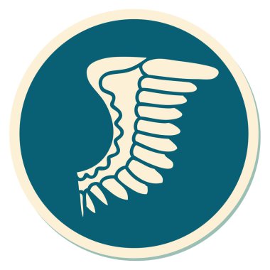 Geleneksel bir kanat stiliyle dövme çıkartması