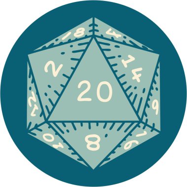 d20 zarının ikonik dövme biçimi