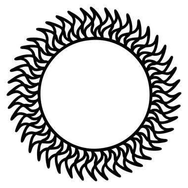 Siyah çizgi şeklinde dövme. Güneş şeklinde.