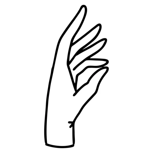 Татуировка Стиле Черной Линии Руки — стоковый вектор