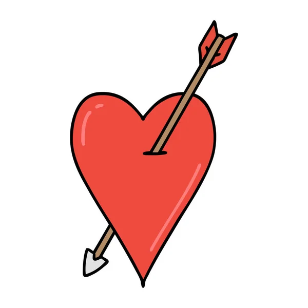 Татуировка Традиционном Стиле Стрелы Сердца — стоковый вектор