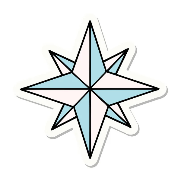 Pegatina Tatuaje Estilo Tradicional Una Estrella — Vector de stock