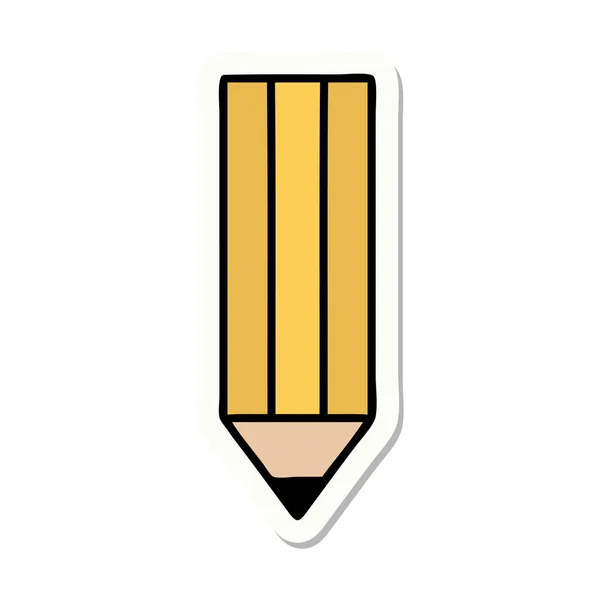 Tätowiersticker Traditionellen Stil Eines Bleistifts — Stockvektor