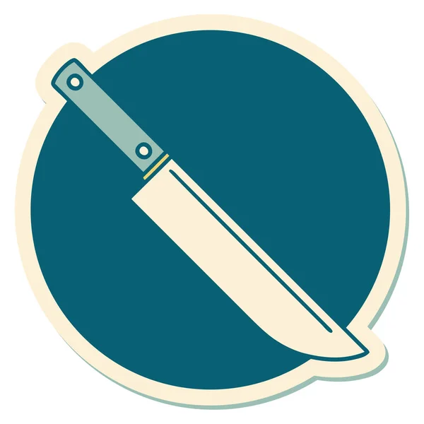 Autocollant Tatouage Dans Style Traditionnel Couteau — Image vectorielle
