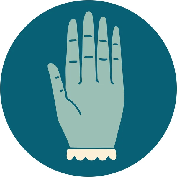 手の象徴的なタトゥースタイルのイメージ — ストックベクタ