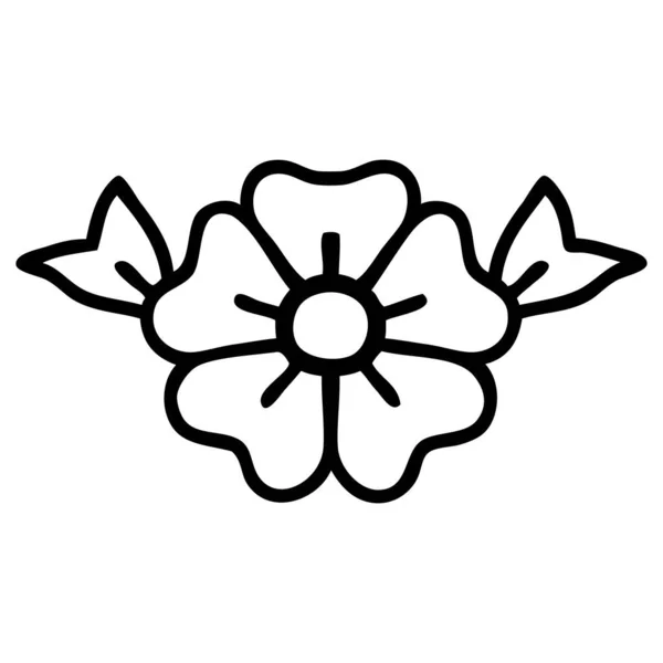 Татуировка Стиле Черной Линии Цветка — стоковый вектор