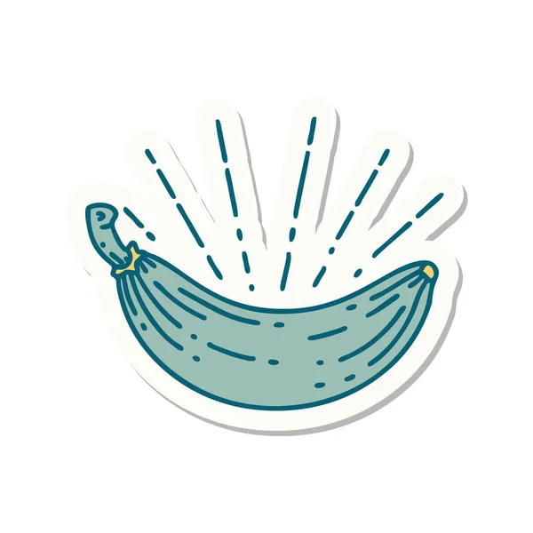 Autocollant Une Banane Style Tatouage — Image vectorielle