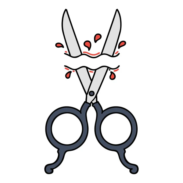 Татуировка Традиционном Стиле Парикмахерских Ножниц — стоковый вектор