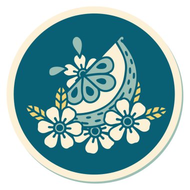 Dövme çıkartması geleneksel stil dekoratif limon.