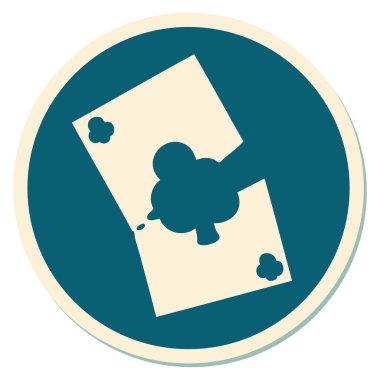 Dövme çıkartması geleneksel stil yırtık bir kart