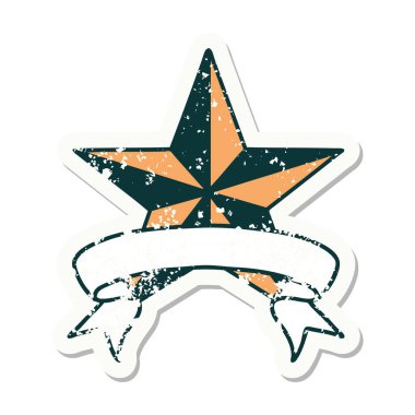 Üzerinde yıldız işareti olan eski bir etiket.