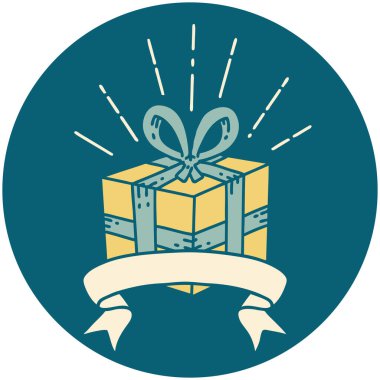 Dövme stili Noel hediyesinin simgesi