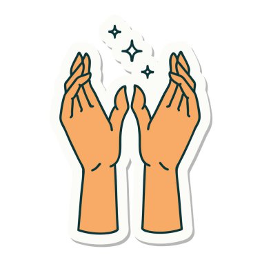 Dövme çıkartması geleneksel el ulaşma tarzında.