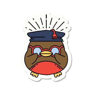 Dövme stili etiketi eğitimli Robin.