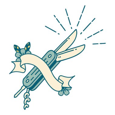 Dövme stili katlama bıçaklı kaydırma pankartı