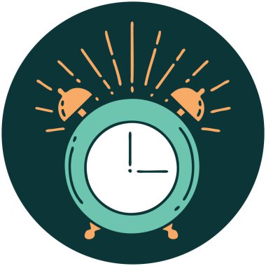 Çalan saat dövmesi simgesi