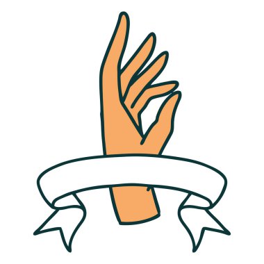 Geleneksel dövmeli bir el işareti