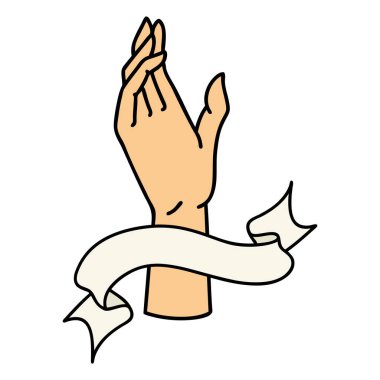 Geleneksel dövmeli bir el işareti