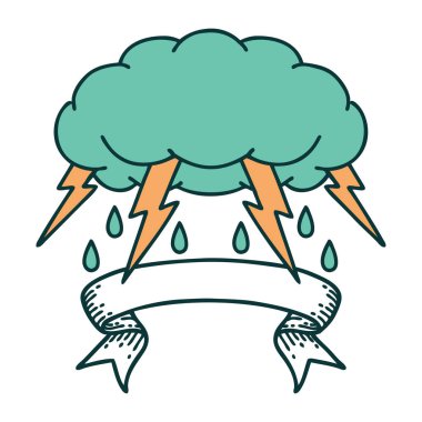 Fırtına bulutu bayrağıyla geleneksel dövme