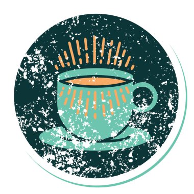 Kahve fincanının sembolik dövmeli görüntüsü