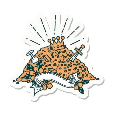 Dövme stili altın yığını çıkartması.