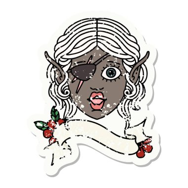 Retro Dövme Tarzı Elf düzenbaz karakter yüzü