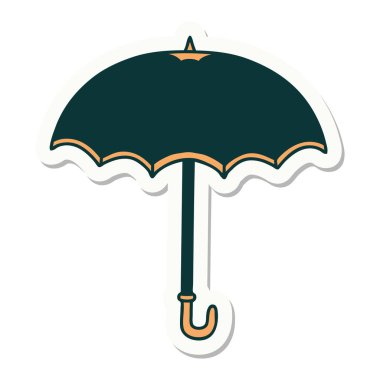 Geleneksel bir şemsiye stiliyle dövme çıkartması