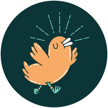 Dövme stili mutlu kuşun simgesi