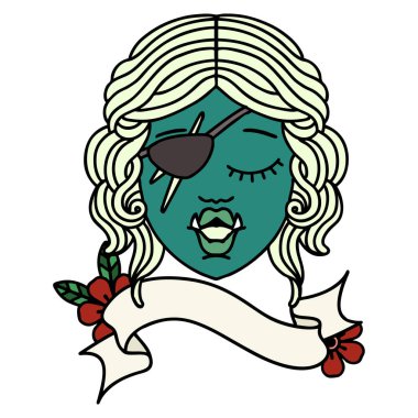 Retro Dövme Biçimli Ork karakter yüzü