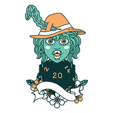 Retro Dövme Tarzı. 20 zarlı yarım ork ozanı şarkısı.