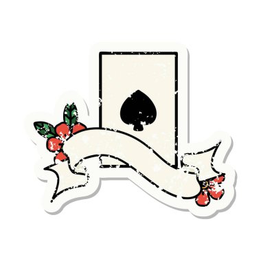 Maça ası sancağıyla eski bir etiket