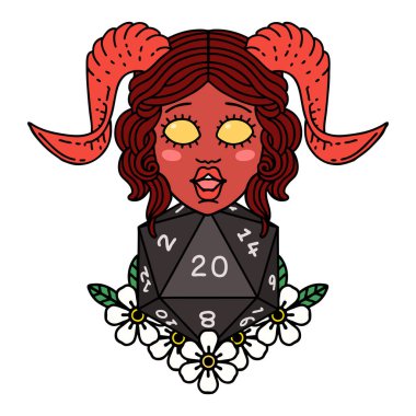 Retro Dövme Biçimi Doğal yirmilik zar atma ile düzenleme