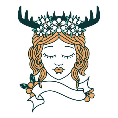 Retro Dövme Biçimli İnsan Druid