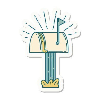 Dövme stili kapalı posta kutusu etiketi