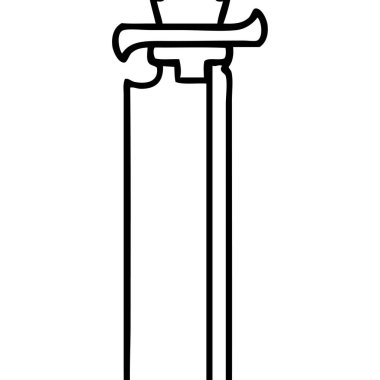 Siyah çizgili bir bıçak dövmesi.