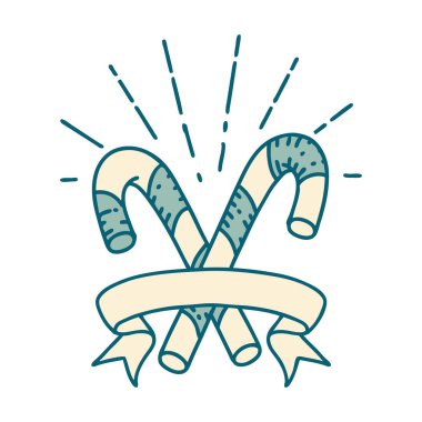 Dövme stili baston şekerli parşömen.