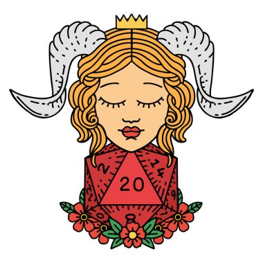 Retro Dövme Biçimi Doğal 20 d20 zar atışıyla düzenleme