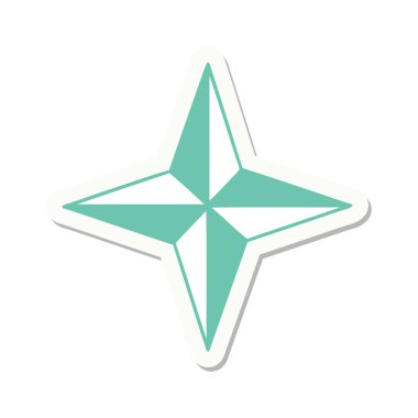 Geleneksel bir yıldız stiliyle dövme çıkartması