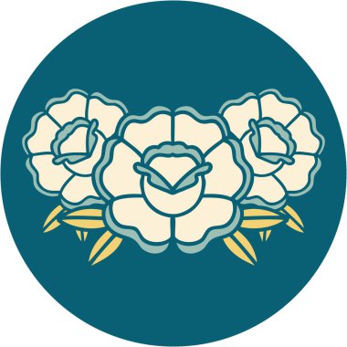 Bir buket çiçeğin ikonik dövme görüntüsü