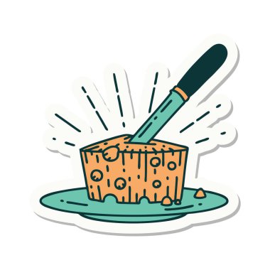 Dövme stili peynir etiketi.