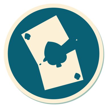 Dövme çıkartması geleneksel stil yırtık bir kart