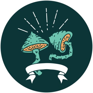 Dövme stili mantarların simgesi