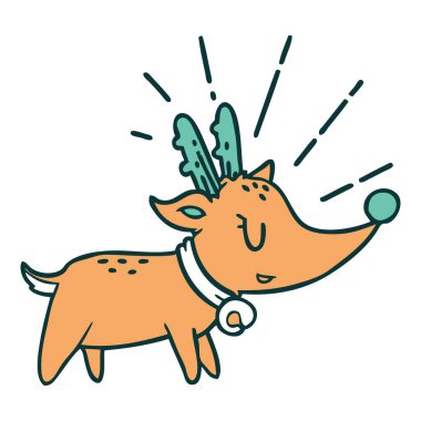 Geleneksel dövme stili Ren geyiği çizimi