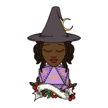 Retro Dövme Tarzı Doğal 20 D20 zarlı insan büyücüsü